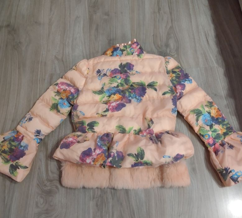 Елегантно дамско яке с пух от естествен косъм