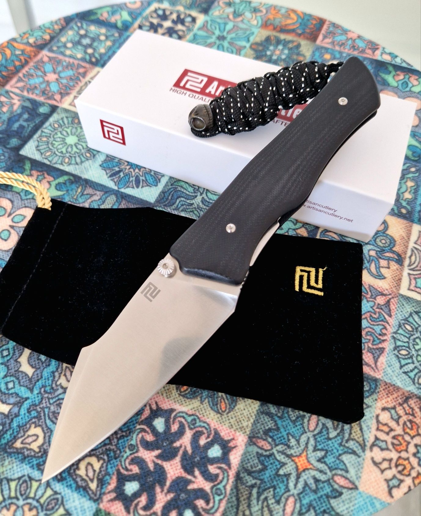 Cuti pliabil EDC Artisan Cutlery Ahab, otel AR-RPM9, nou