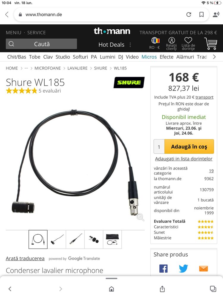 Shure wl 185