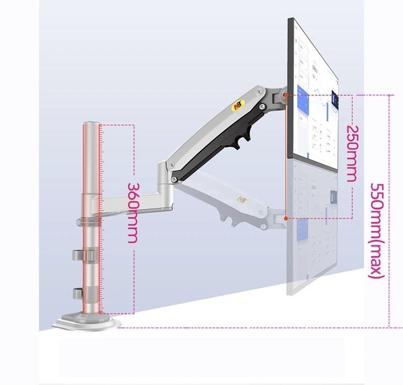 Премиум кронштейн на 2 монитора с высоким подьемом NB H180 белый
