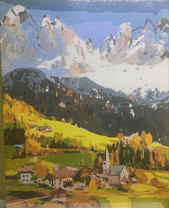 Картина большая сделана из красок