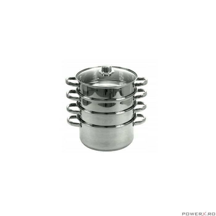 Set de 5 piese, oala pentru fiert cu abur, inox, 20 cm 3.1litri