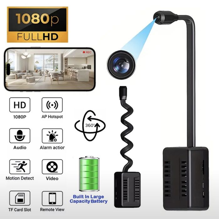 Мини Wi-Fi камера с аккумулятором