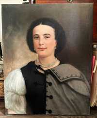 Tablou portret de femeie, școală Transilvania, sec. XIX