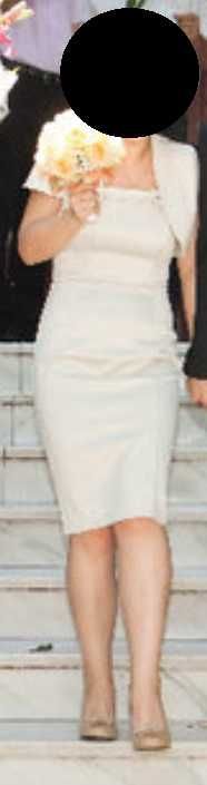 Rochie simplă bej cu bolero 36/38