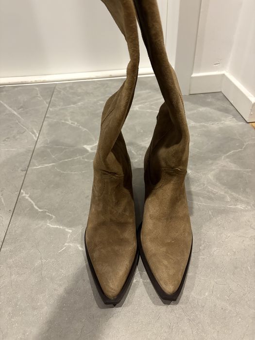 Cizma Zara din piele intoarsa