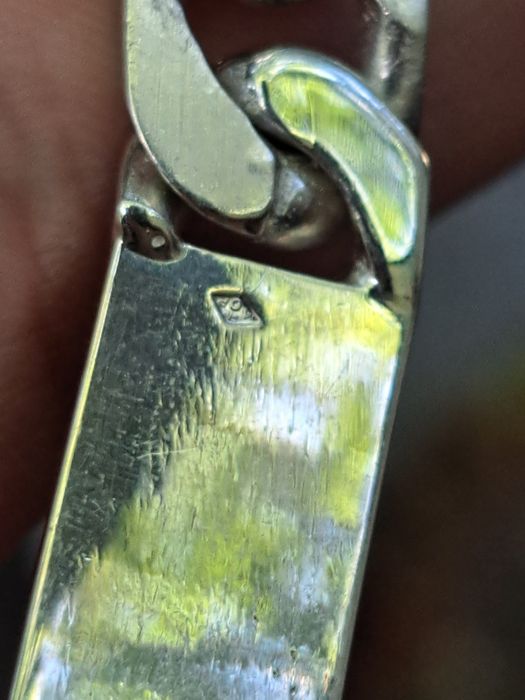 Bratara argint Cuban cu placuta 45 grame