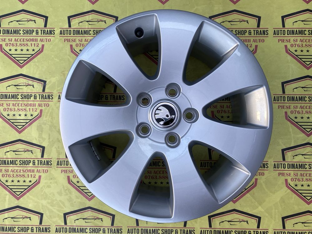 Set 4 Jante aliaj originale skoda superb 2 3 R16 5X112 NOI 3T0 601 025