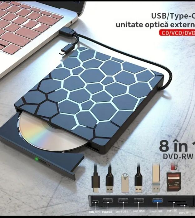 Vând Dvd portabil, 8 în 1,universal extern optical drive.