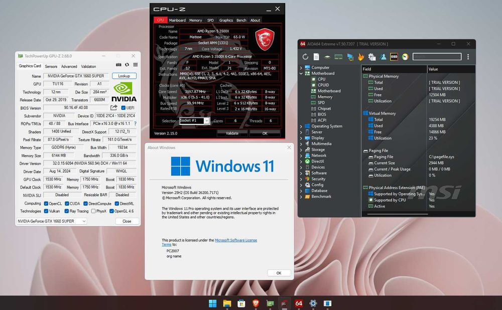 Calculator/Pc Gaming 1080p Ryzen 5 3500x Gtx 1660 Super 16Gb DDR4