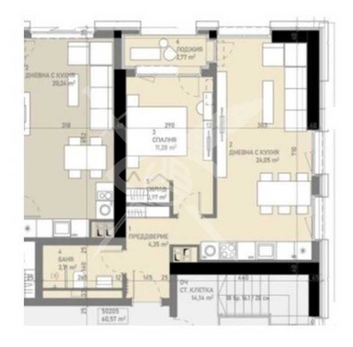 Двустаен апартамент в жк. Банишора № 84879