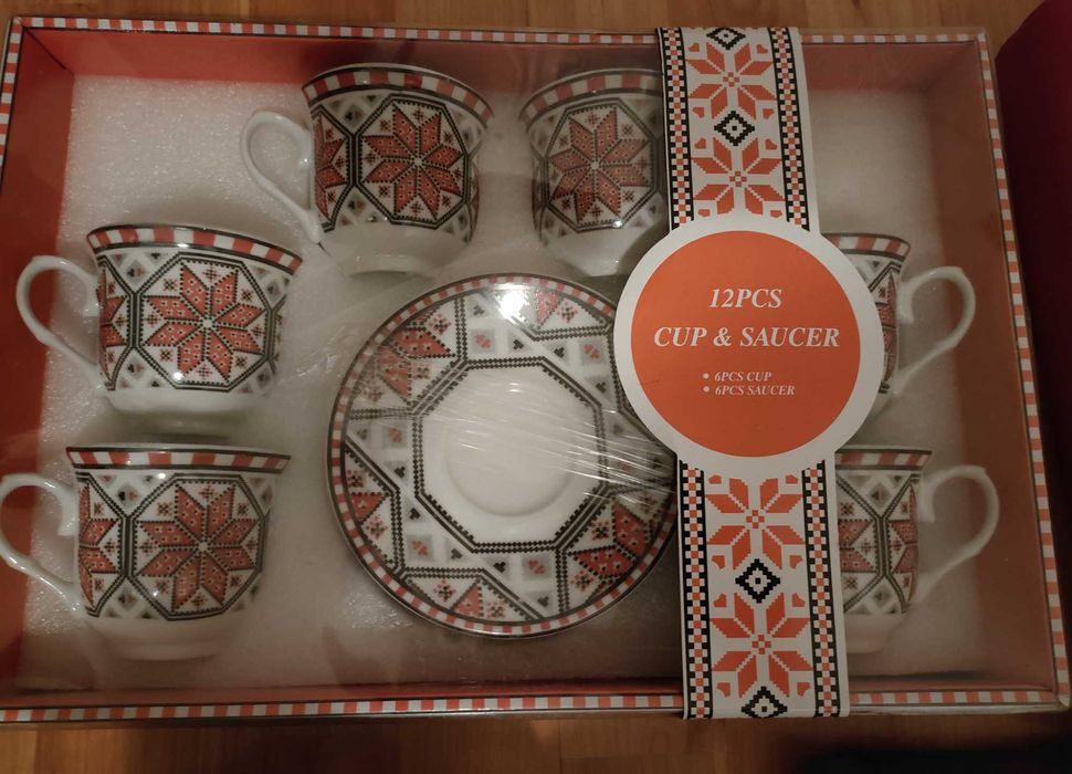 Set cafea cu motive românești