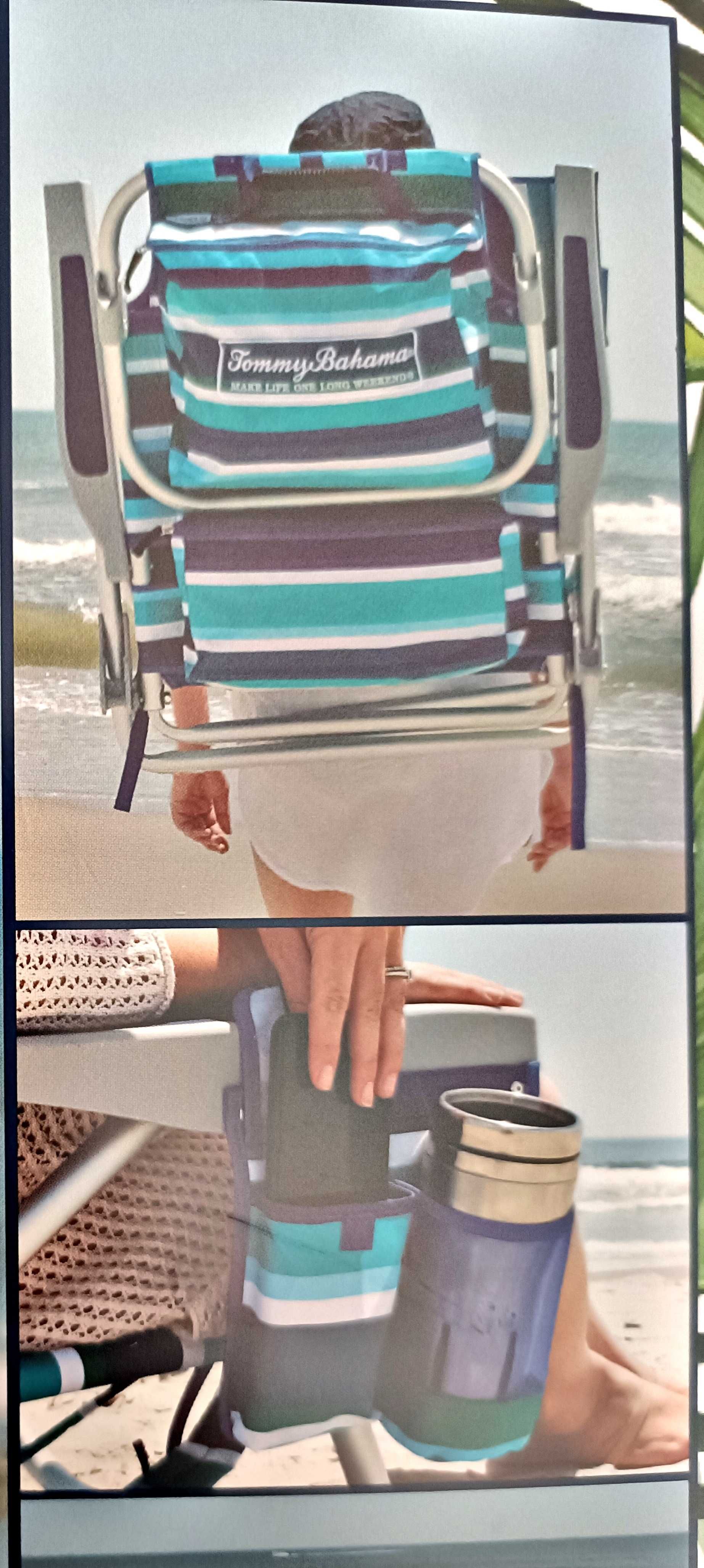 Промоция!!! Плажен стол раница 5 в 1 Tommy bahama