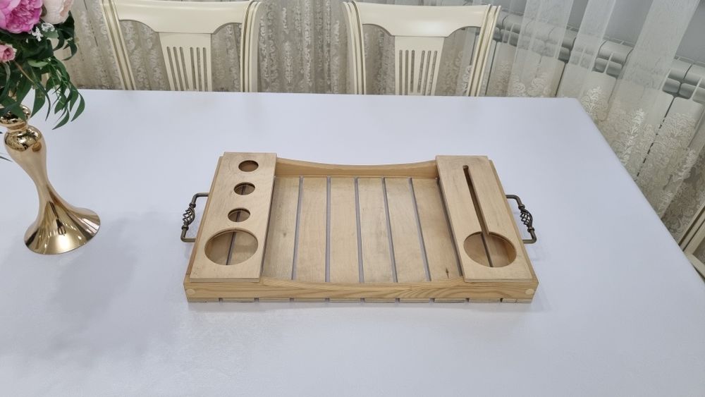 Подносы. Набор из 3 штук и деревянный  поднос ручная работа