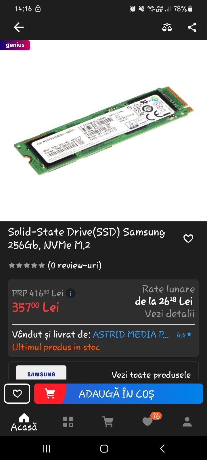 SSD 1TB Samsung NVMe M.2