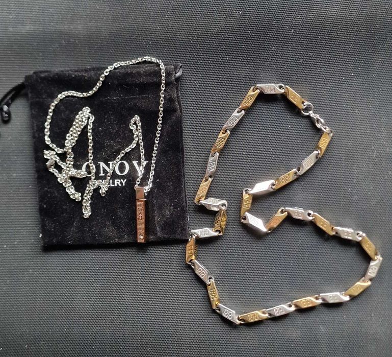 Design lanturi de gât marca Konov din otel inox bicolor argintiu-auriu