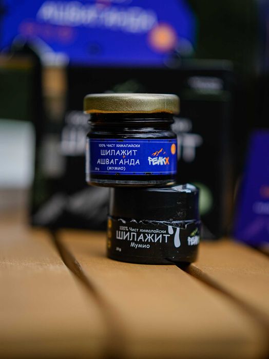 Шиладжит с Ашваганда - 20 грама за 2 месеца + Лъжичка + Хималайски