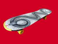 Скейтборт с принтом змеи (экскллюзив) сделанно руками художника