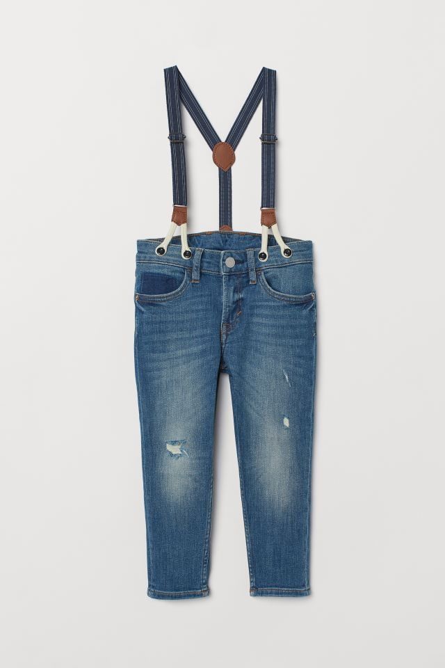 Jeans h&m cu bretele marimea 122 cm