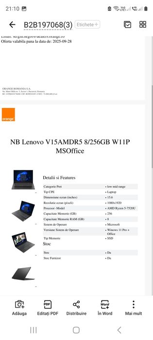 Laptop LENOVO NOU-02.10.2025