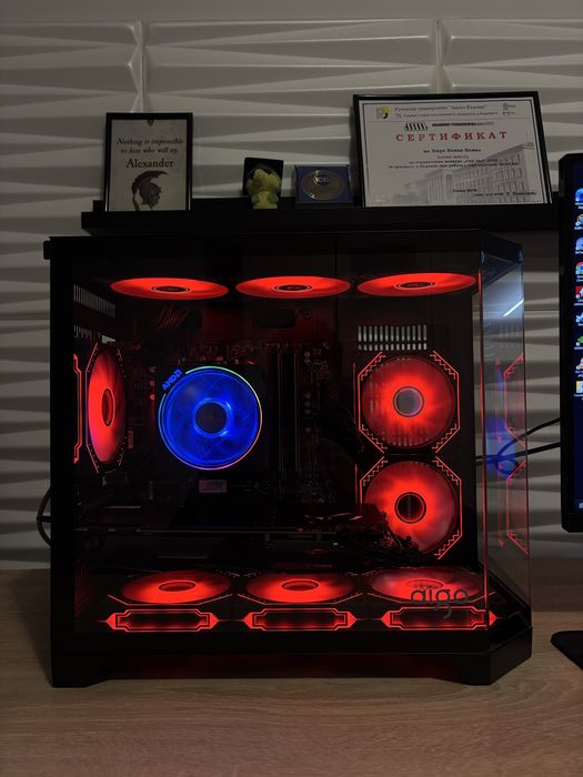 Геймърски компютър Ryzen 5500, GTX1080, 16 ram, 512 ssd, 600W