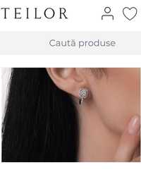 Cercei TEILOR, 66 diamante naturale, 0,484 carate, aur alb 14k, 2,71 g
