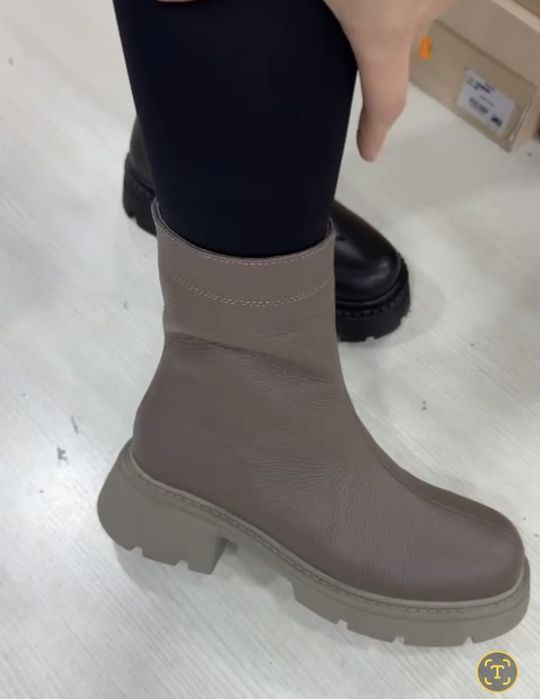 Зимние ботинки  натуральная кожа