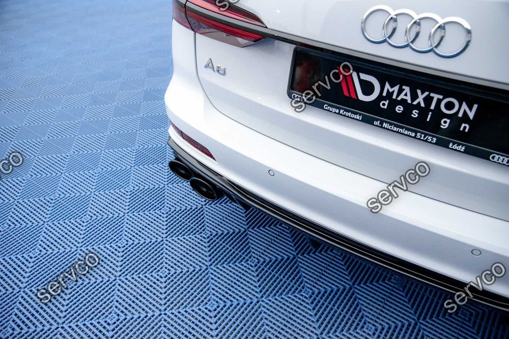 Difuzor si imitatii evacuare Audi A6 C8 S-Line 2018- v6 Maxton Design