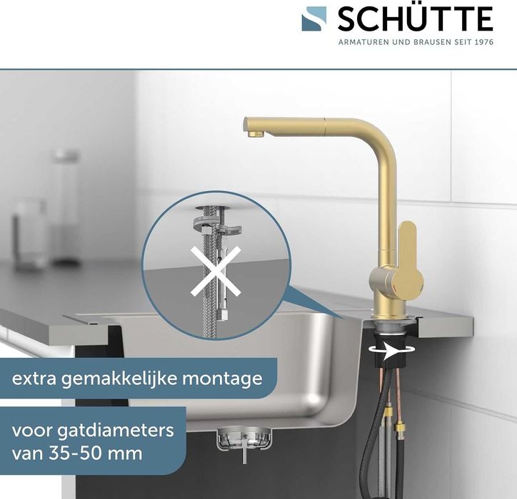 Baterie chiuveta SCHUTTE LONDON GOLD, cu dus, REDUS de la 730RON