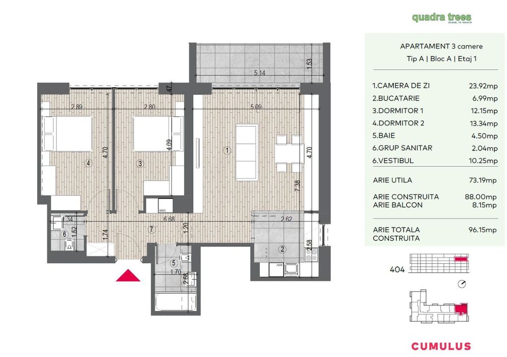 3 camere, Direct Dezvoltator, Quadra Trees, Drumul Taberei! Comision 0