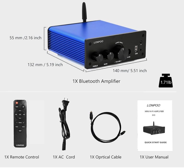 Amplificator cu bt incorporat 200w lonpoo