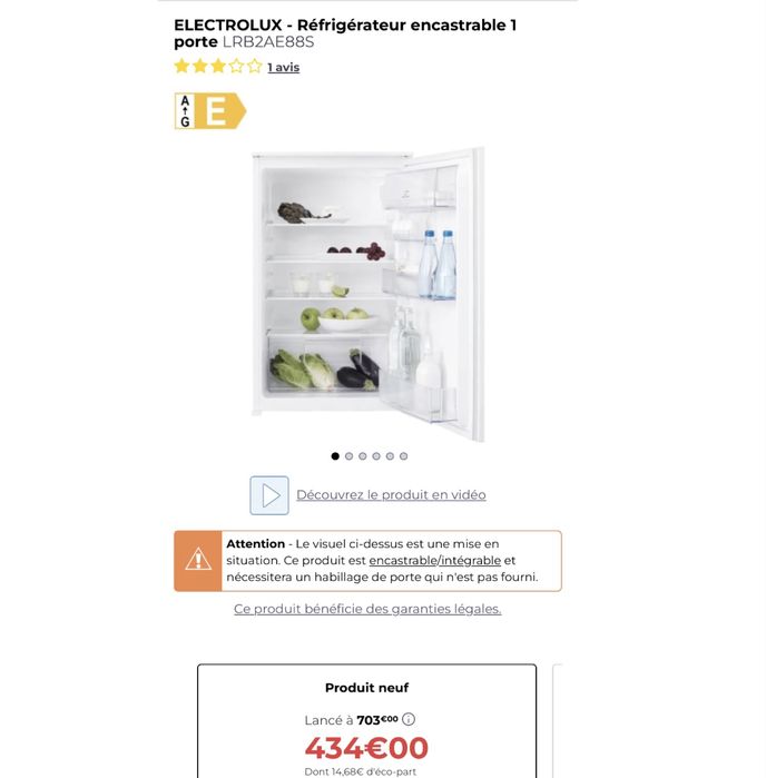 Frigider încorporabil Electrolux LRB2AE88S