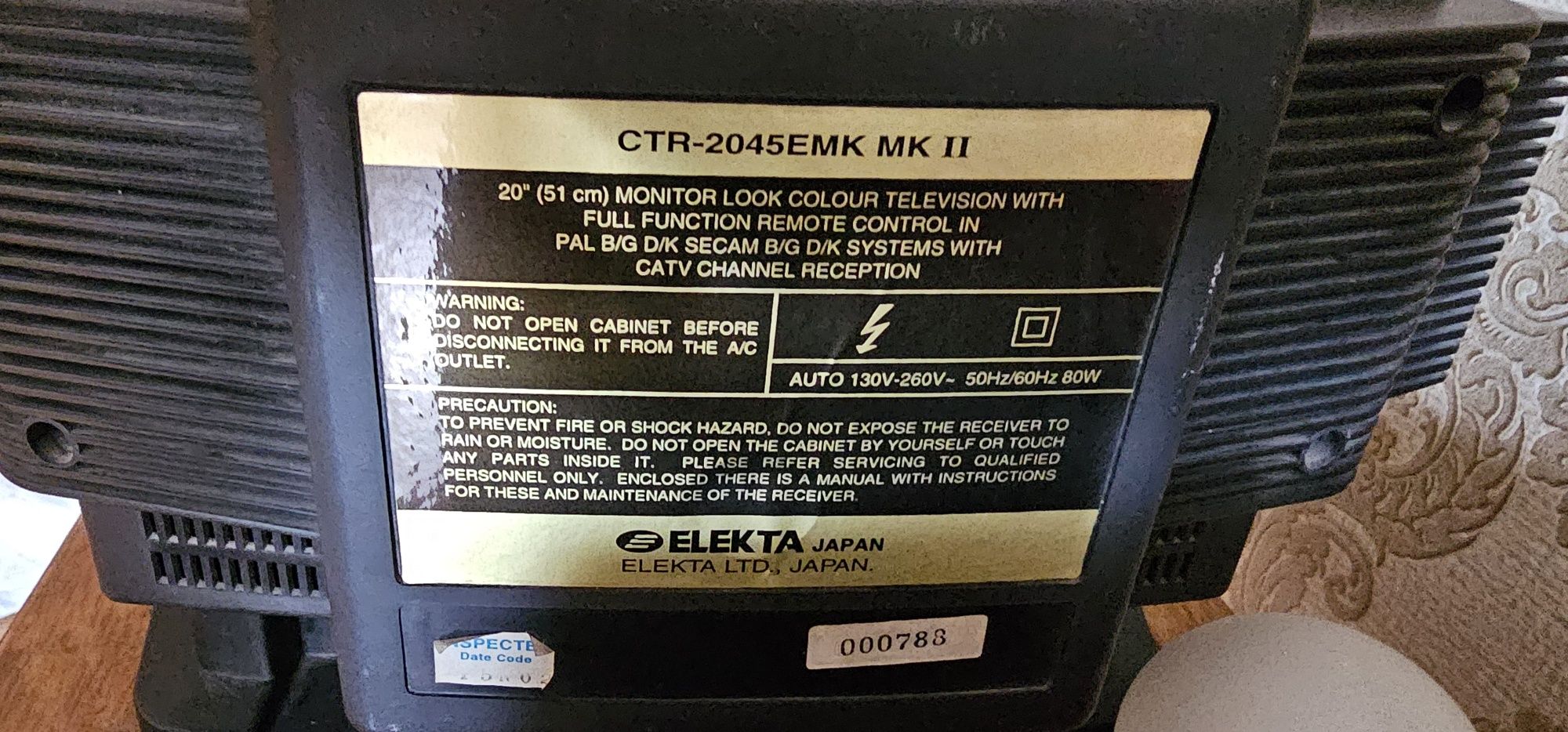 Продам телевизор Elekta CTR-2045EMK MK II