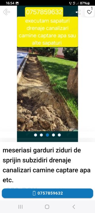 Executam săpături manuale drenaje canalizari fose