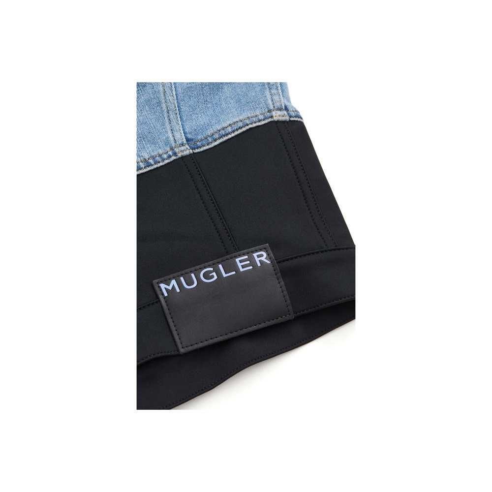 Mugler & H&M Crop Jacket denim/negru. Noua, cu eticheta. Marimea S