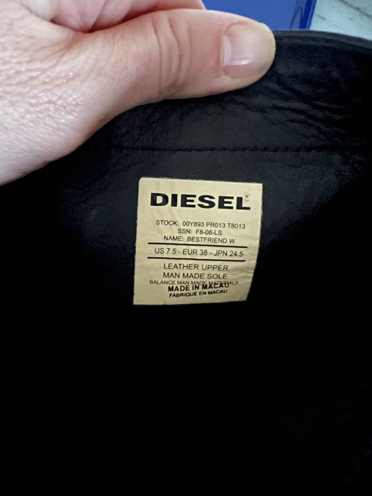 Дамски ботуши Diesel естествена кожа