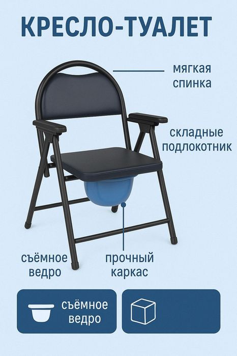 Биотуалет Кресло туалет горшок для инвалидов взрослых пожилых Ходунки