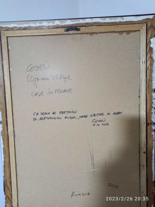 Tablou "Case în ploaie", Vergil Cojocaru- Cover