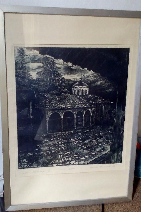 Оригинална литография - Рилски манастир