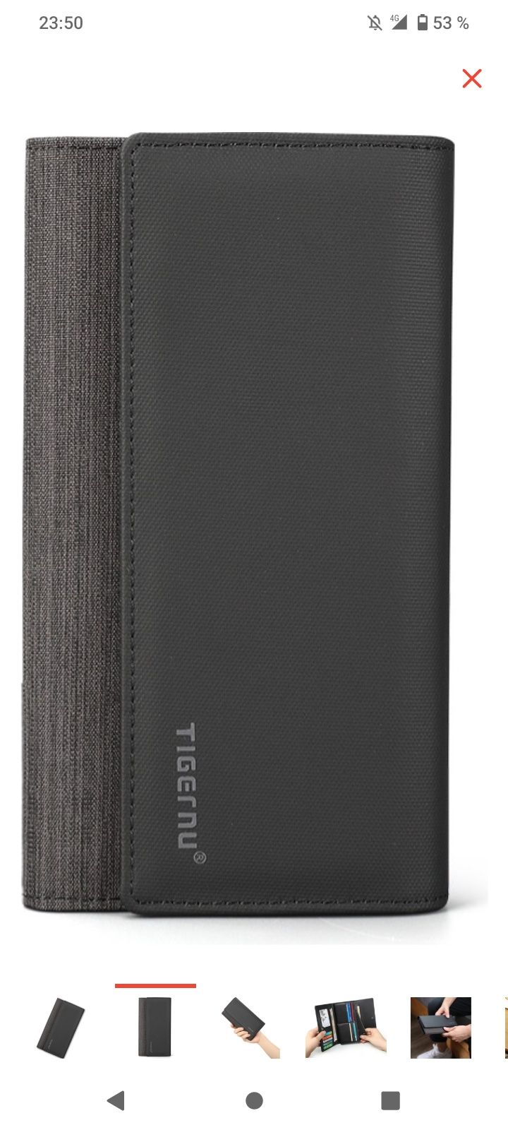 Портмоне Tigernu T-S8080 Black полиуретан, полиэстер черный