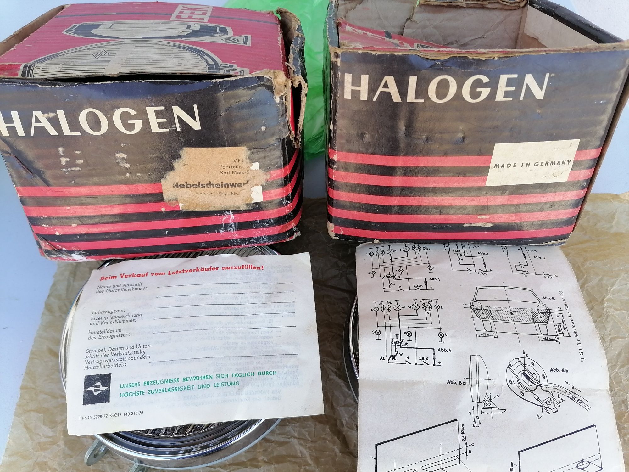 Set proiectoare halogene FEK DDR (NOS)