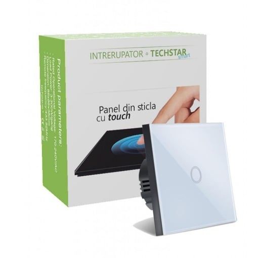Intrerupator Touch Techstar, Sticla Securizata, Design Modernu