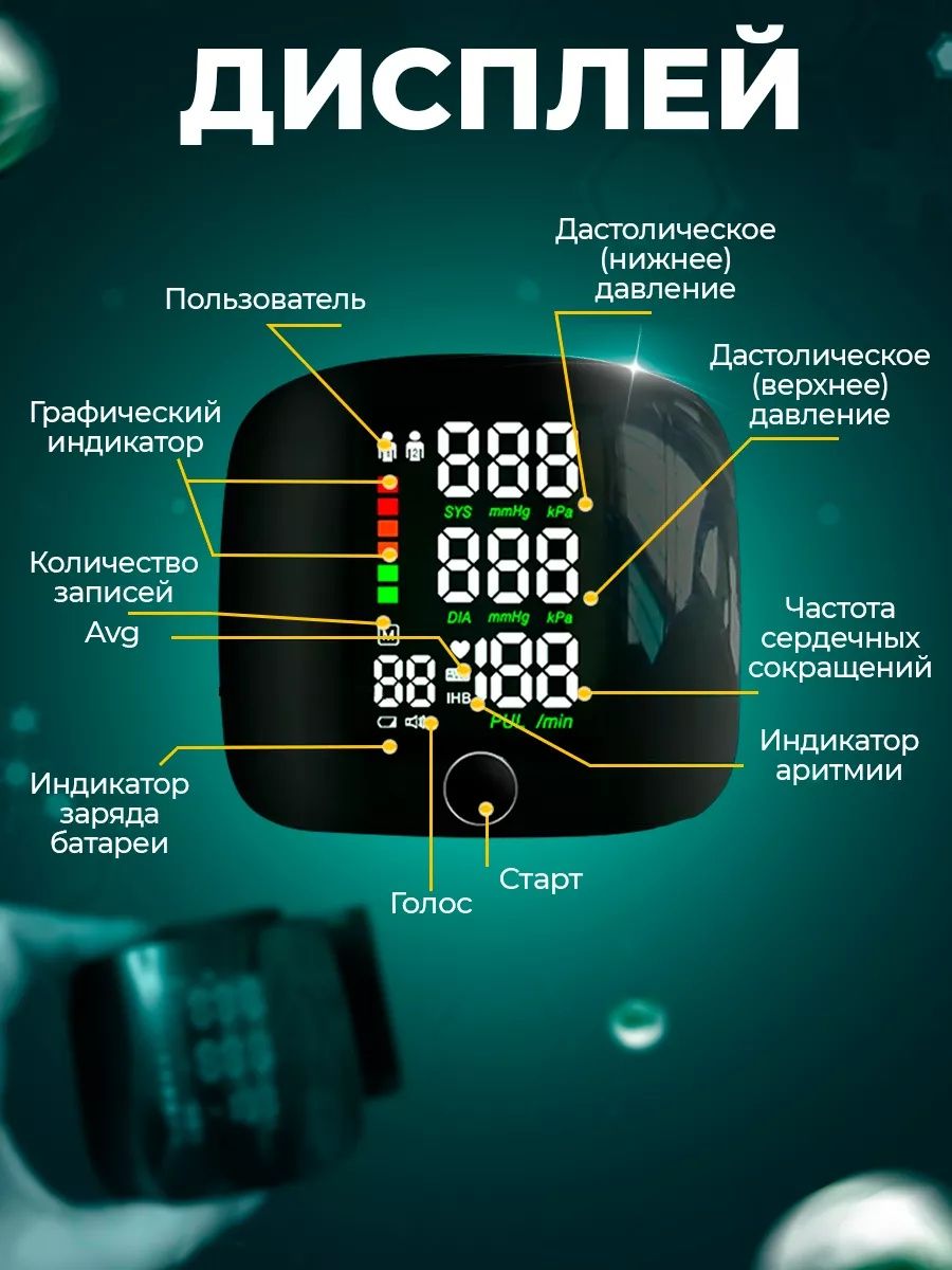 Цифровой тонометр на запястье электронный