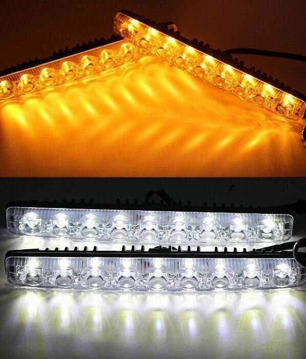 DRL дневни светлини с функция мигач - 9 LED диода.