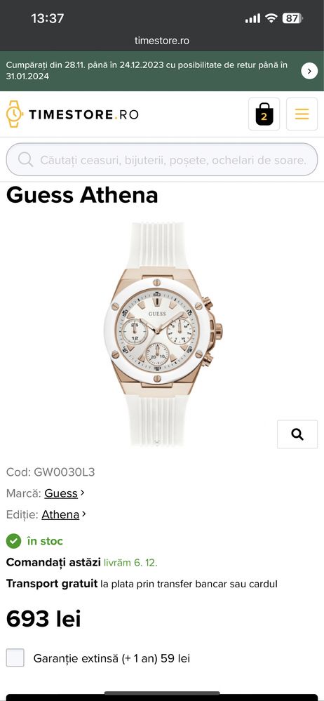 Ceas Guess - model Athena