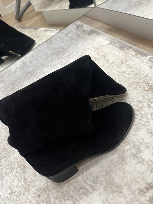 Сапоги зимние европейка, замша натуральная