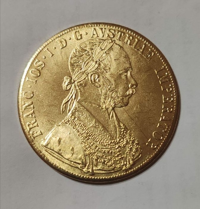 Rebatere moderna dupa celebra moneda de aur 4 ducati Franz Joseph