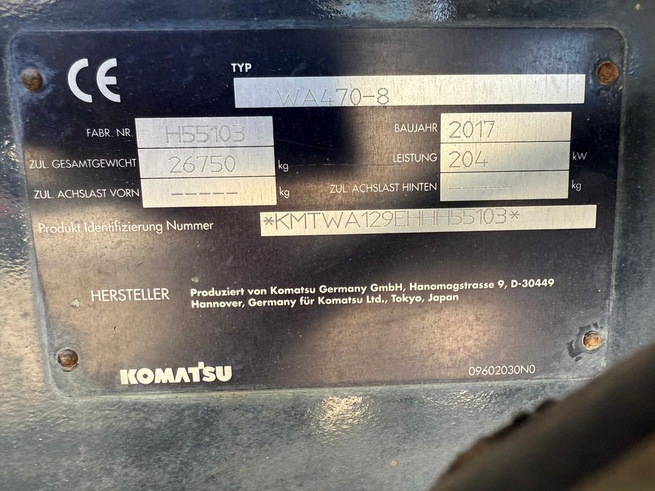 Vola Komatsu WA470-8, 2017, 6.600 ore, cantar digital