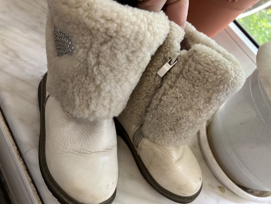 Детские зимние сапожки натур кожа мех дешево