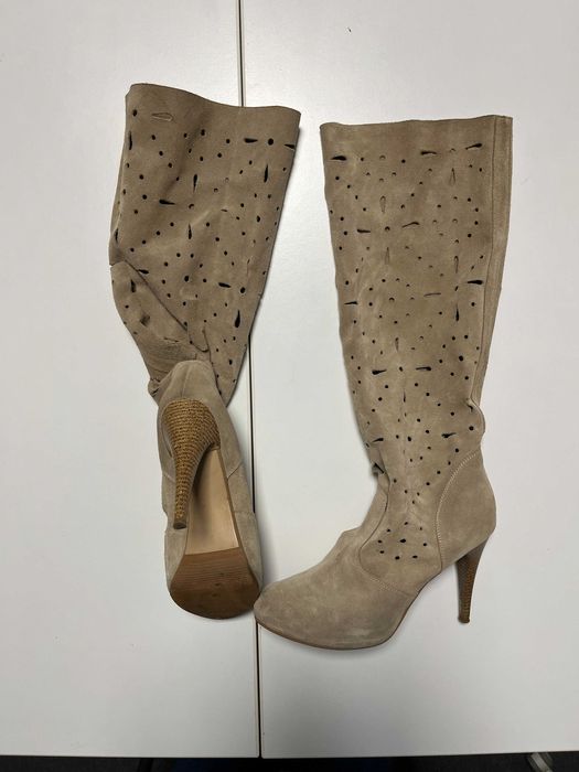 Cizme inalte Benvenuti piele intoarsa, marime 39